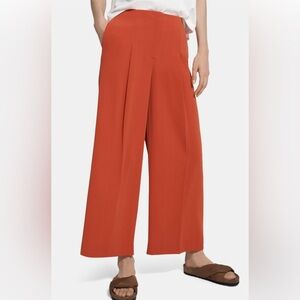 THEORY Wide Leg Pleated Pant in Crepe